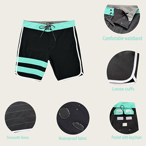 Bermudas de Baño para Hombre con Impresión Personalizada OEM, Shorts de Playa de Tejido Reciclado Elástico en 4 Direcciones - Product Image 1