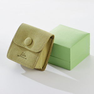 0.8mm <b>Thickness</b> Take off the Hat logo Button Envelope Jewelry Display Box Microfiber Custom Suede Earrings <b>Ring</b> Jewelry Bag - Product Image 3