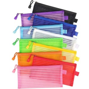 Biểu Tượng Tùy Chỉnh Dây Kéo Lưới Pouch Nhiều Màu Nhựa Bút Túi Bút Chì Pouch Đa Năng Văn Phòng Nguồn Cung Cấp Du Lịch Lưu Trữ Túi - Product Image 1