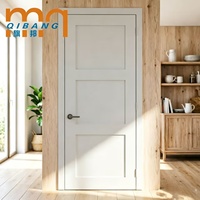 Portes intérieures Shaker modernes en bois massif, design artisanal, blanc apprêté, 30x80 96 pouces, pour chambre à coucher - Vente chaude