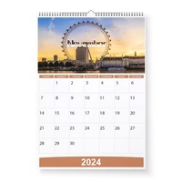 Grand calendrier mural suspendu A4 A3 A2 personnalisé avec impression en spirale
