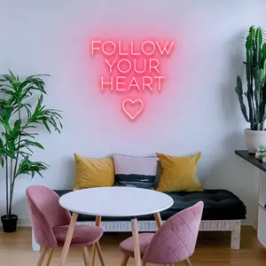 Koncept Drop Shipping 24 pollici segui il tuo cuore segno luminoso personalizzato al Neon pubblicitario LED insegna al Neon