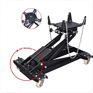 Cric de transmission hydraulique universel EFON 1 tonne en acier réglable pour levage de boîte de vitesses avec roues pivotantes à 360° pour garage automobile - Product Image 6