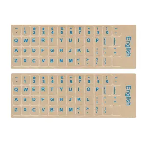 透明背景蓝色字体通用英语键盘贴纸适用于PC电脑Mac笔记本电脑台式机键盘