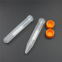 Tube à centrifuger conique en plastique PP de 10 ml avec couvercle à vis pour laboratoire
