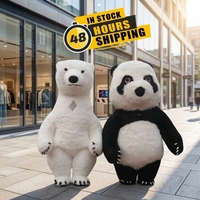 Costume de mascotte Panda en peluche super doux personnalisé avec logo JN 2.2 M 2.6M pour adulte unisexe, performance scénique d'Halloween