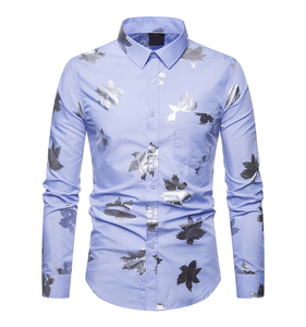 Camicia di Lusso da <span class=keywords><strong>Uomo</strong></span> con Stampa Floreale, Maniche Lunghe, Design Elegante da Negozio di Abbigliamento Maschile - Product Image 1