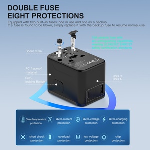 Adaptador de Viaje Universal Global 1A1C 12W 2025, Adaptador de Carga para Teléfonos Móviles Tipo C, Gadget de Viaje, Cargador Rápido para Todo el Mundo - Product Image 4