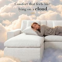 Canapé sectionnel en tissu touffeté série Cloud, très populaire, avec coussin d'assise en mousse à mémoire de forme haute densité, idéal pour appartement et salon.