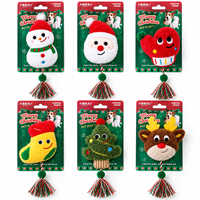 Collection de jouets en peluche pour chat à la catnip de Noël en gros avec son intégré, cordes à pompons et 6 motifs saisonniers