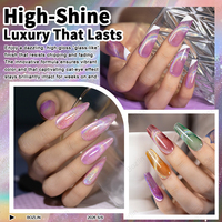 BOZLIN Gel à ongles magnétique holographique arc-en-ciel 45 couleurs, sans HEMA, TPO, TMPTA, vernis gel effet œil de chat, logo personnalisé, vernis gel à ongles œil de chat