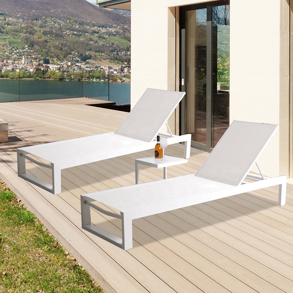 Metal Sunbed Modern Aluminum Outdoor Lounge Bed