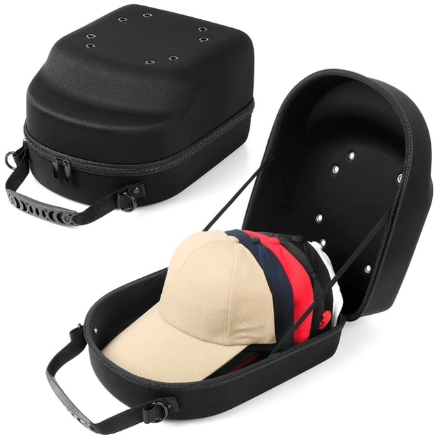 Customized Fashion Hard Shell EVA Case Custom Logo Waterproof Travel Beach Carry Case Hat Bag With Zipper