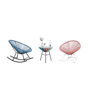Juego elegante de sillas 2 + 1 Acapulco, juego de sillas y mesa de café de ratán PE para exteriores, muebles de jardín y patio - Product Image 1