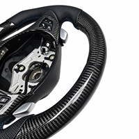 Volant en fibre de carbone M Sport pour BMW E90 E91 E92 E93 Série 3, cuir perforé, volant personnalisé
