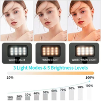 Lampe de remplissage de vidéoconférence de téléphone portable clips de remplissage de selfie en direct lampe LED chaude bicolore