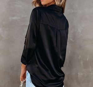 Blus & Kemeja Wanita Ukuran Besar Terlaris Model Terbaru Polos Kasual Atasan Wanita Laris Manis Kemeja Satin Lengan Panjang - Product Image 5