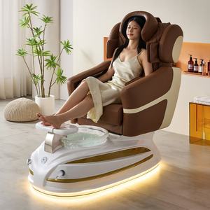 Sillón de Pedicura Multifuncional para Salón de Belleza, Color Marrón Dorado, con Luz LED, el Más Vendido - Product Image 5