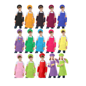 Niños Chef sombrero <span class=keywords><strong>delantal</strong></span> edades 5-12 niños <span class=keywords><strong>delantal</strong></span> niños <span class=keywords><strong>para</strong></span> niños niña <span class=keywords><strong>cocina</strong></span> hornear pintura desgaste sublimación Impresión logotipo personalizado - Product Image 3