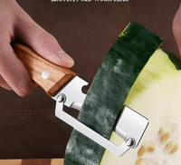 Multifunctionele premium groenteschiller met houten handvat en flesopener, roestvrijstalen mes, keukengereedschap voor fruit