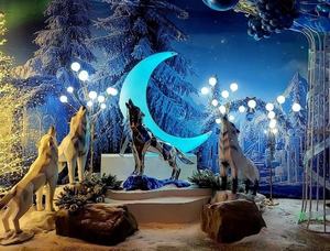 Decorazioni per interni di <span class=keywords><strong>Design</strong></span> moderno di dimensioni personalizzate in fibra di vetro galvanica <span class=keywords><strong>sculture</strong></span> di lupo - Product Image 2