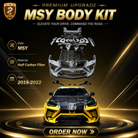 Kit carrosserie style MSY en fibre de carbone pour Lamborghini Urus : pare-chocs avant, extensions d'ailes, coques de rétroviseurs, embouts d'échappement, pièces automobiles