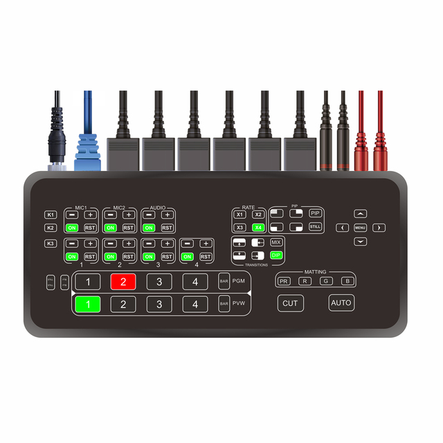 Mixer Mini Multi-Format Video Mixer Switcher 4  Inputs with USB 3.0 Live Streaming Video Switcher