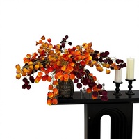 Tiges de fleurs artificielles en soie, bouquet réaliste d'automne, arrangement floral artificiel pour la décoration de table de salon