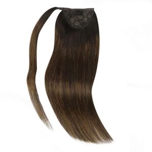 Extensiones de Cabello Humano Remy Brasileño Virgen Sin Procesar 100g Cola de Caballo Completa con Clip Doble Trama a Máquina Sin Enredos - Product Image 2
