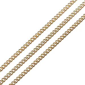 Chaîne gourmette 1mm 1.5mm 2mm 2.5mm 3mm 4mm 10 mètres/rouleau collier en mètre en acier inoxydable pour la fabrication de bijoux