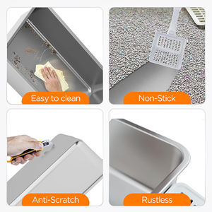 OEM/ODM Geruchshemmende Edelstahl-Katzentoilette mit Deckel XL, Leicht zu Reinigende, Geschlossene und Abnehmbare Metall-Katzentoilette mit Streuschaufel - Product Image 3