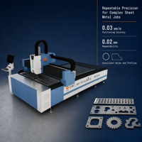 Machine de découpe laser à fibre industrielle 1500W-6000W, découpeuse laser CNC pour métaux, table unique, refroidissement par eau, AI Schneider pour tôles