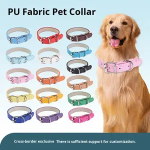 Verstelbare DIY PU lederen hondenhalsband met gespsluiting in Japanse en Koreaanse stijl voor hondenuitlaataccessoires - Product Image 3