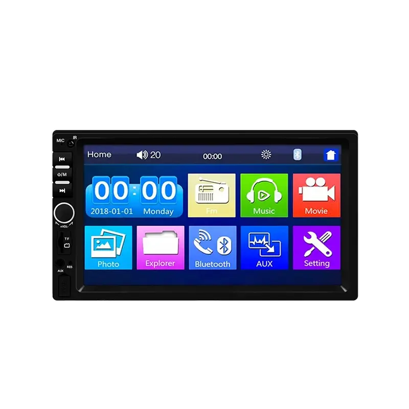 7 pollici HD LCD Touch Screen BT 2din Audio autoradio 7018B 7 pollici 2 Din lettore Video MP5 con telecamera posteriore