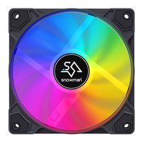 Ventilador para Caja de PC Snowman XF120 de 6 Pines y 120 mm ARGB con Rodamiento de Aceite, 18dba Silencioso, 2000 RPM, para Computadoras de Juegos, Sistema de Refrigeración Silencioso