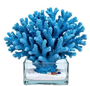 Blauw Koraal Zwart Basis Hars Handwerk Van Hoge Kwaliteit Hars Koraal Aanpasbaar Geschikt Voor Huisdecoratie - Product Image 2