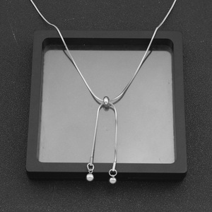Simple Exquisite Design Tassel Long Adjustable <b>Chain</b> Necklace Titanium Steel Unisex's Collarbone Necklace Fashion Jewelry - Product Image 4