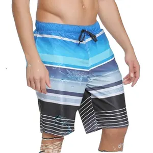 Wholesale Men's Drawstring Knee Long Quickly Dry Loose Sports Board Shorts Swim Trunk