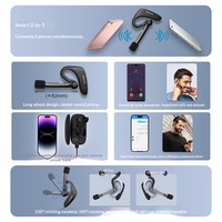 VIEFONG V59 Headset Pengurang Kebisingan untuk Panggilan dengan Mikrofon 5.3 Long Driver, Khusus untuk Digantung di Telinga, Anti Angin saat Berkendara