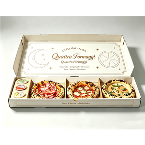 Caja de Pizza Personalizada de 3 Compartimentos, Empaque de Cartón de Grado Alimenticio para Mini Pizzas, Cajas para Llevar - Product Image 3