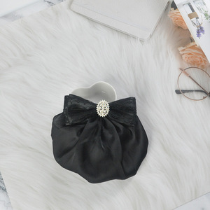 Niñas arco Barrette elegante Floral oficial señora pinza de pelo cubierta red tul Bowknot mujeres Hairgrip diadema redecilla - Product Image 4