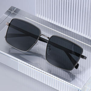 Lunettes de soleil polarisées pour hommes Ks-3816, monture carrée en métal, UV400, anti-éblouissement, pour la conduite et la pêche, verres TAC de classe 2, noires - Product Image 3