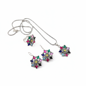 Jewelemarket - Juego Combinado de Joyería Fina Multicolor con Baño Oxidado de 0g - Product Image 2