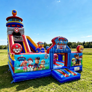 Château gonflable de <span class=keywords><strong>patrouille</strong></span> canine de qualité commerciale, matériau PVC 0,55 mm, capacité 500 kg, souffleur inclus, installation facile, garantie 3 ans, extérieur - Product Image 4