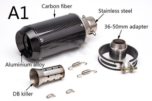 Tubo de Escape para motocicleta de carreras, 51/60mm, para GSXR600 Z1000 <span class=keywords><strong>ER6N</strong></span> K7, sistema de Escape de fibra de carbono para Moto GP con DB killer - Product Image 6