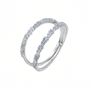 Anello da donna rettangolare con accenti in pietra, gioiello da dito classico ed elegante alla moda - Product Image 1