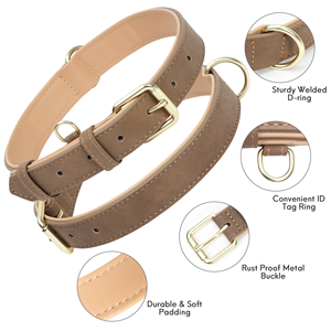 ปลอกคอสุนัขหนังปรับได้พร้อมโลโก้สั่งทำขายส่ง - Product Image 2
