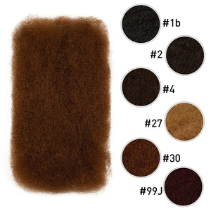 Extensions de cheveux afro crépus en vrac, 50 grammes, 16 pouces, pour la réalisation de tresses, de torsades et de <span class=keywords><strong>dreadlocks</strong></span>, cheveux humains crépus bouclés naturels en vrac - Product Image 5