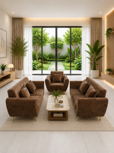 Chic Emerald Roma Two Seat Square Lounge Set with Eco-Friendly Fabric for Living Room & Hotel - Product Image 2