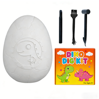 Ensemble d'aventure archéologique familial, jeu de fouilles de dinosaures parent-enfant avec des outils en PVC réalistes pour garçons, animaux à l'échelle 1/12